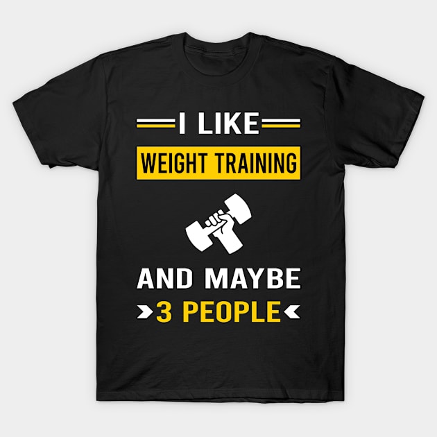 3 People Weight Training T-Shirt by Bourguignon Aror